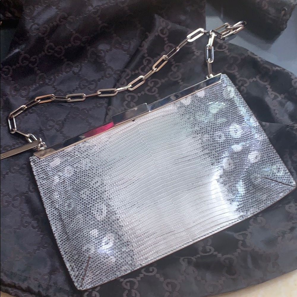Gucci water snakeskin flat bag RARE With Dustbag